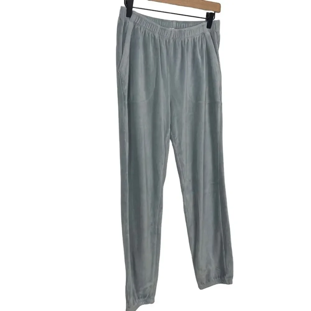 Aerie Velour Joggers Sweatshirt Set Blue Grey Size Small